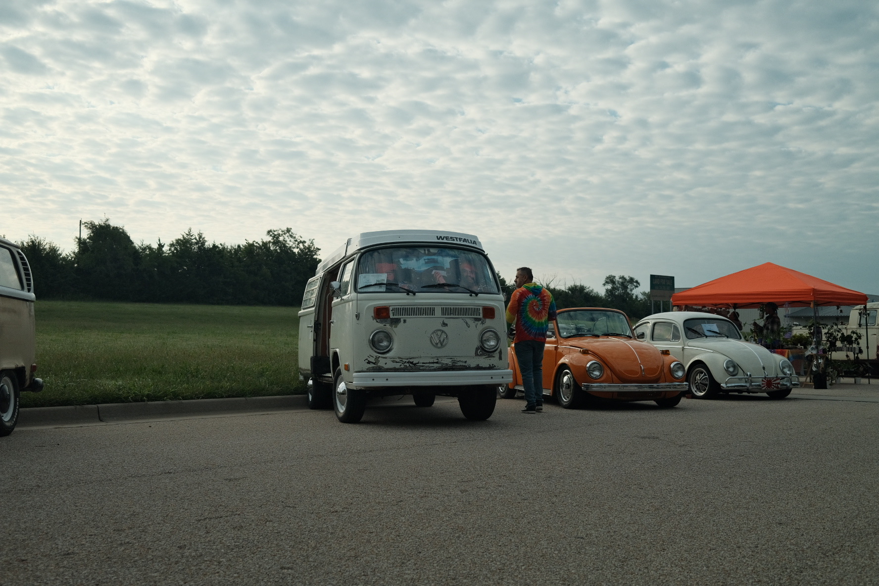 VW Westfalia bus and Beetles parked at the 2025 show